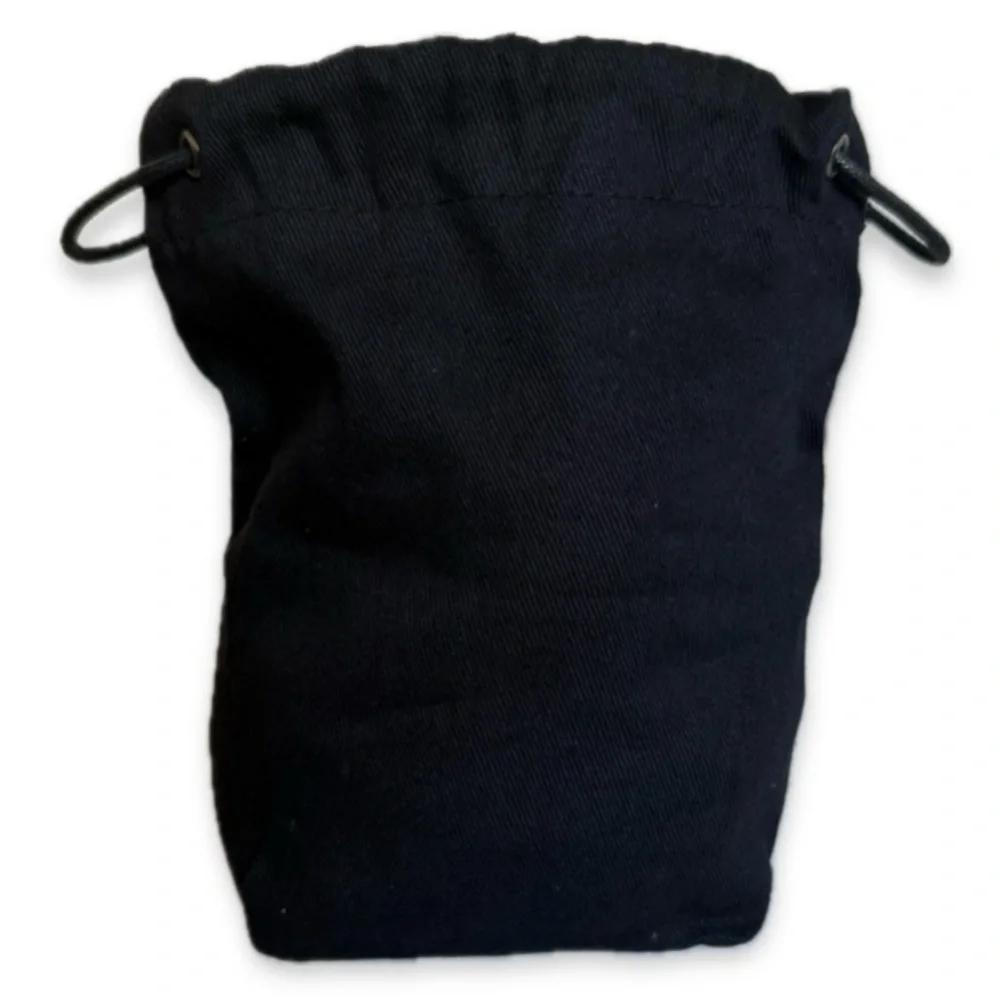 EUC Lot of 2x [Chanel] Black Canvas Drawstring Pouch Makeup Jewelry Bags - Picture 4 of 10